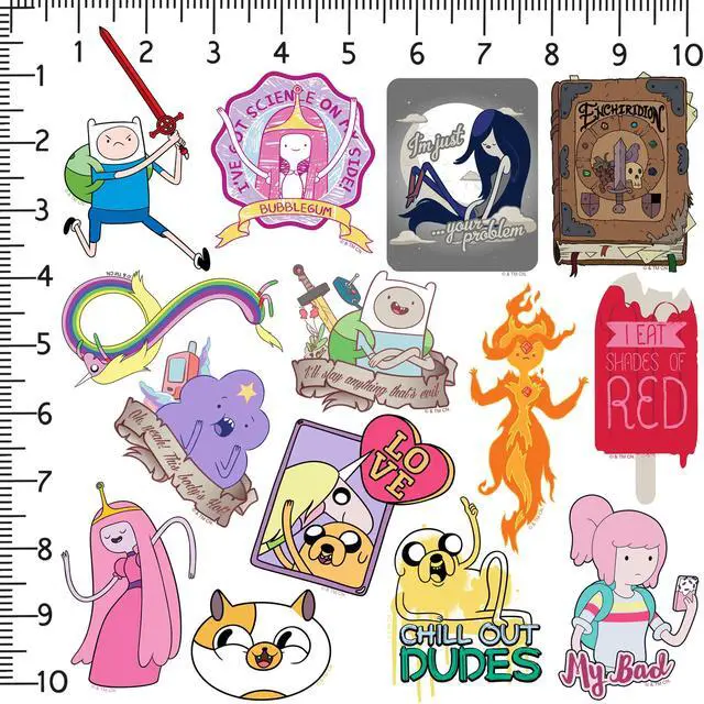Alt view image 2 of 6 - Adventure Time 200 Vinyl Stickers Waterproof Die-Cut Decals Laptop Car