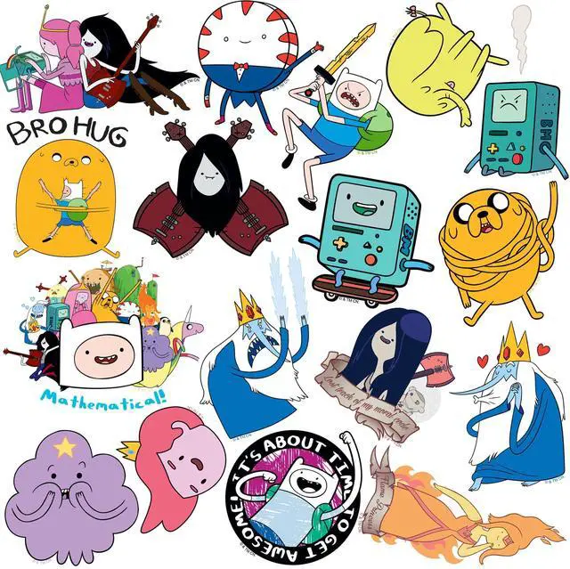 Alt view image 4 of 6 - Adventure Time 200 Vinyl Stickers Waterproof Die-Cut Decals Laptop Car