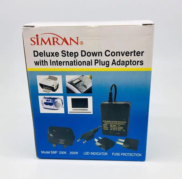 Alt view image 3 of 5 - International Travel Voltage Converter/Adapter Kit Includes 220V to 110V Deluxe Step Down Converter and EU/UK/AU/US Adapter Plugs, SMF-200K (SMF-200KIT)