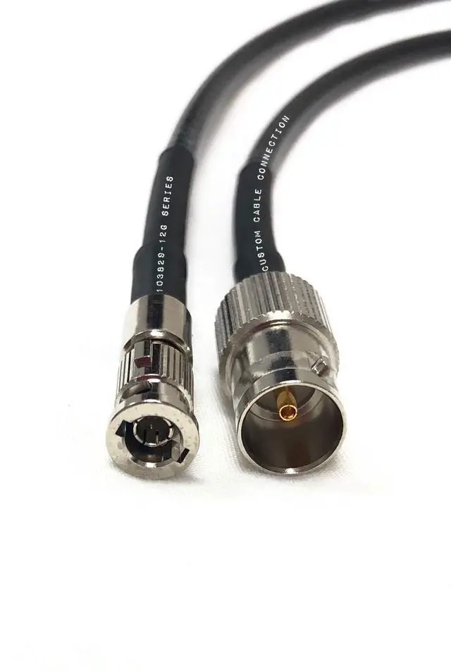 Alt view image 3 of 4 - 3 Foot Belden 4855R 12G Rated Standard BNC Female to High Density Micro BNC Male 3G/6G/12G HD-SDI Mini RG59 Video Adapter Cable