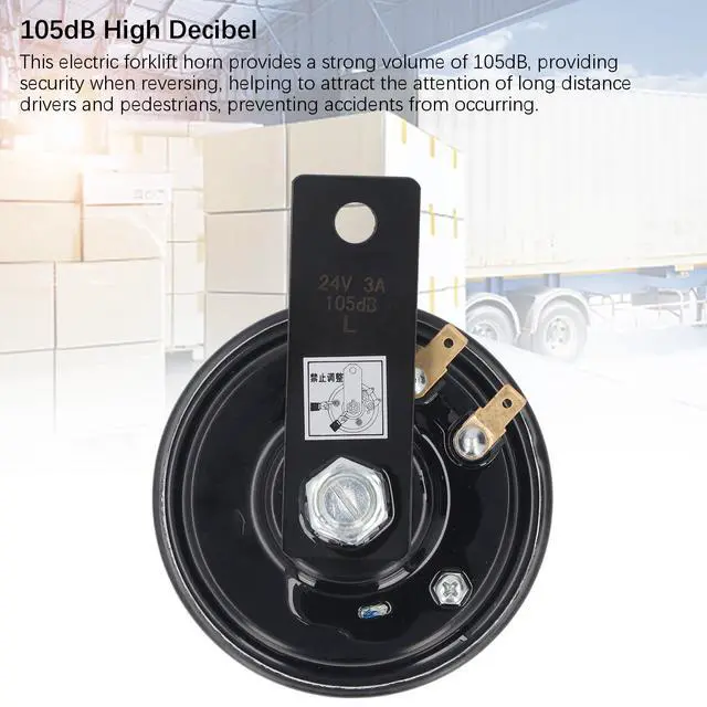 Alt view image 7 of 7 - 24V 3A Forklift Horn Replacement Electric Forklift Horn, 105dB Alarm with Bracket, Suitable for Trucks Cars Excavators, Special Vehicles, Parking Lots