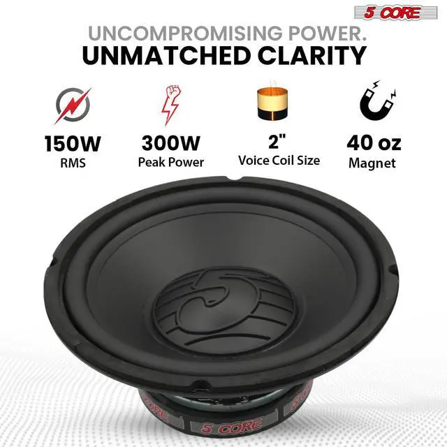 Alt view image 2 of 7 - Car Subwoofer 10 Inch 300W Pair 4 Ohm Replacement Door Speaker