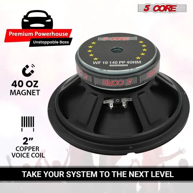 Alt view image 5 of 7 - Car Subwoofer 10 Inch 300W Pair 4 Ohm Replacement Door Speaker