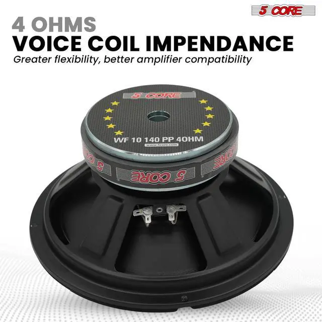 Alt view image 4 of 7 - Car Subwoofer 10 Inch 300W Pair 4 Ohm Replacement Door Speaker