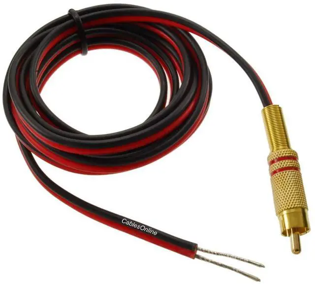 Main image of CablesOnline, 6ft 18 AWG Speaker Wire Single Cable with RCA Male Plug, AV-SK106