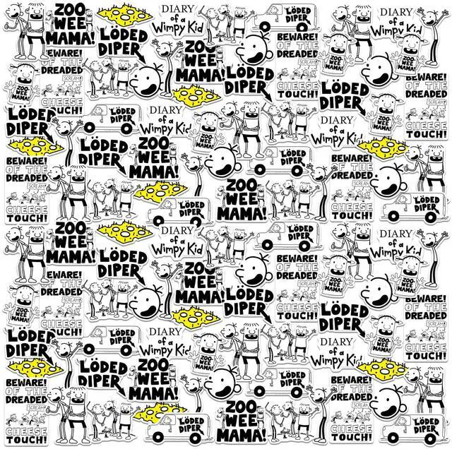 Main image of Diary of a Wimpy Funny 100 Vinyl Stickers Waterproof Die-Cut Decals Laptop
