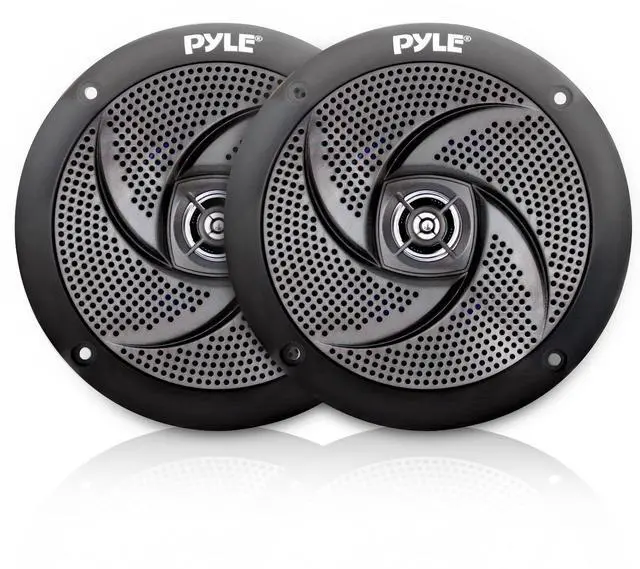 Main image of Low-Profile Waterproof Marine Speakers - 100W 4 Inch 2 Way 1 Pair Slim Style Waterproof and Weather Resistant Outdoor Audio Stereo Sound System, For Boat, Off-Road Vehicles - Pyle (Black)