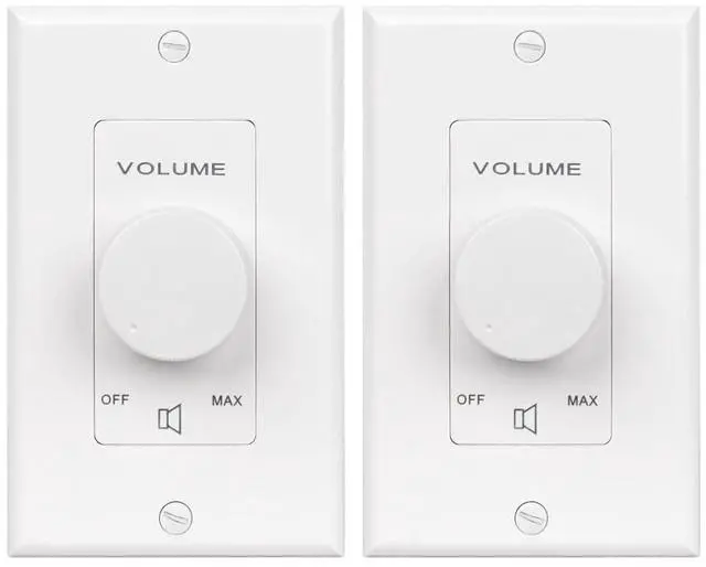 Main image of VC100W 100W Plate Mounted 70V Commercial Volume Control - White (2-Pack)