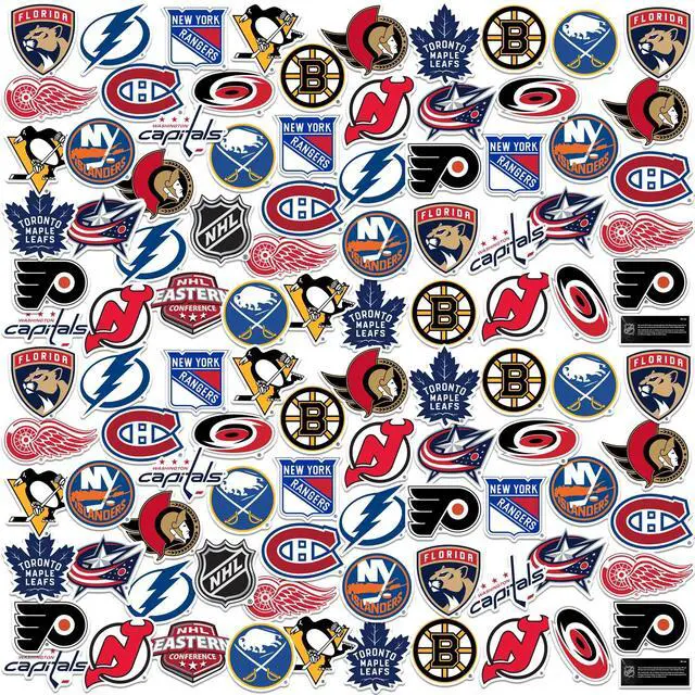 Main image of NHL Eastern Conference Hockey Team Logos 200 Vinyl Stickers Waterproof Car