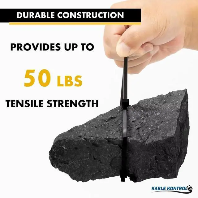 Alt view image 5 of 7 - Solar Cable Ties PA 12, 12 Inch 100 Pcs, 50 Lbs Test - Black | PA 12 Nylon UV & Chemical Resistant Solar Pannel Zip Ties for Indoor, Outdoor, and Industrial Use