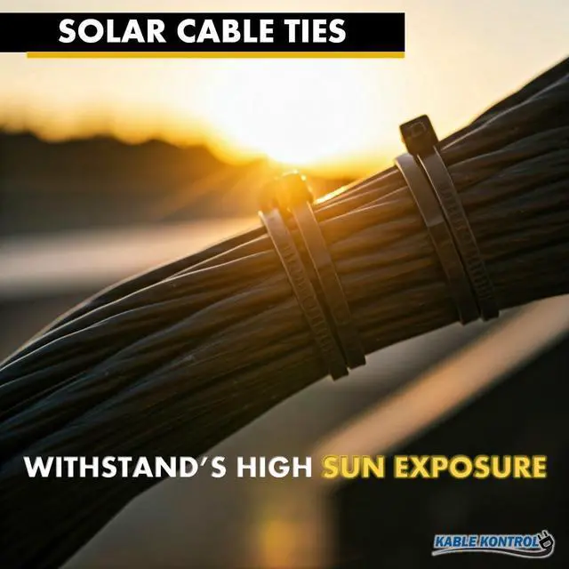 Alt view image 6 of 7 - Solar Cable Ties PA 12, 12 Inch 100 Pcs, 50 Lbs Test - Black | PA 12 Nylon UV & Chemical Resistant Solar Pannel Zip Ties for Indoor, Outdoor, and Industrial Use