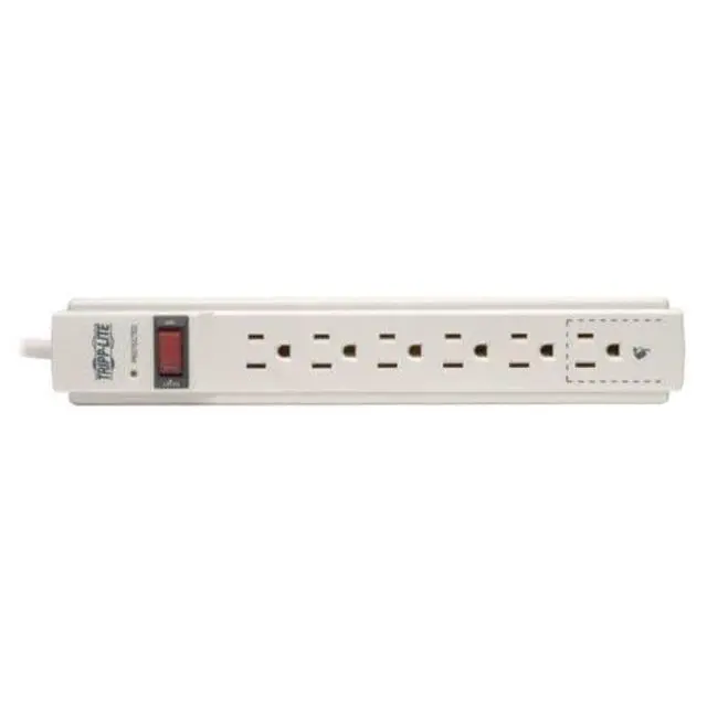 Alt view image 4 of 6 - Outlet Strip, Surge, 6 5-15R, 5-15P, 6 ft., Light Gray TLP606-1 Each
