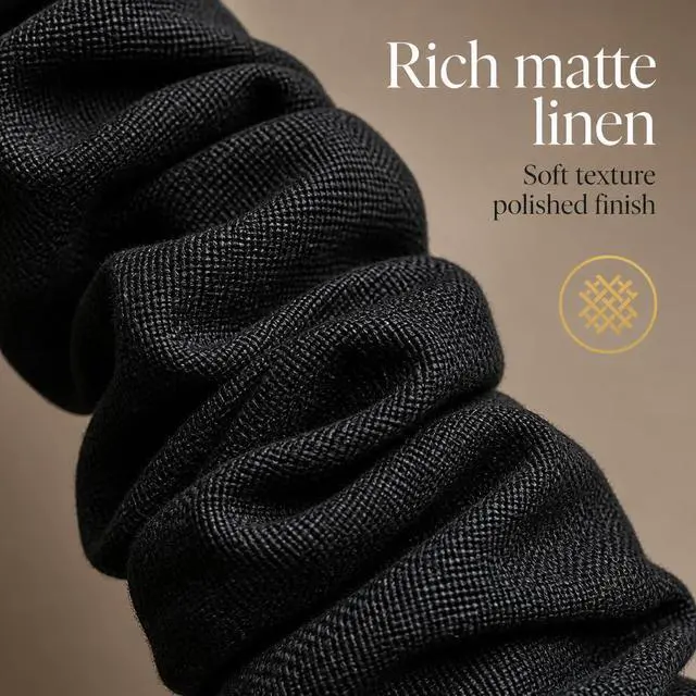Alt view image 5 of 7 - 5 Foot Linen Fabric Chandelier Chain Cord Cover with Hook and Loop Closure, Black