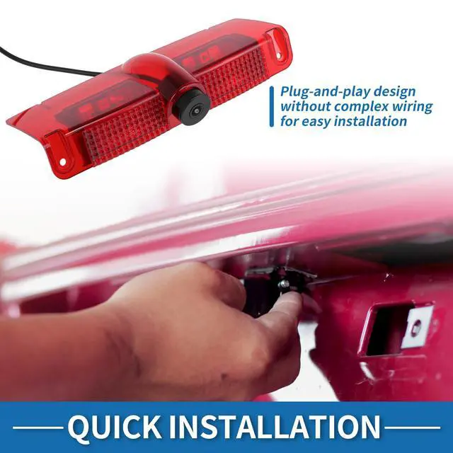 Alt view image 6 of 7 - Brake Light Rear View Backup Camera for Chevrolet Express 03-19 | for GMC Savana 1500 2500 3500 2003-2019, Park assist reverse camera replacement