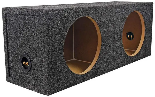 Main image of RD10 Dual 10" 1.0 cu.ft. 3/4" MDF Sealed Subwoofer Enclosure | Sub Box, Made in USA, Car Audio, Gold Spring-Loaded Terminals, 10" Mounting Depth, Carpeted Finish
