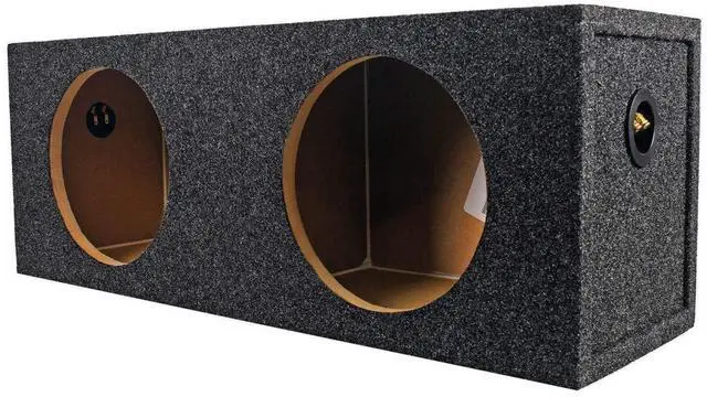 Alt view image 3 of 6 - RD10 Dual 10" 1.0 cu.ft. 3/4" MDF Sealed Subwoofer Enclosure | Sub Box, Made in USA, Car Audio, Gold Spring-Loaded Terminals, 10" Mounting Depth, Carpeted Finish