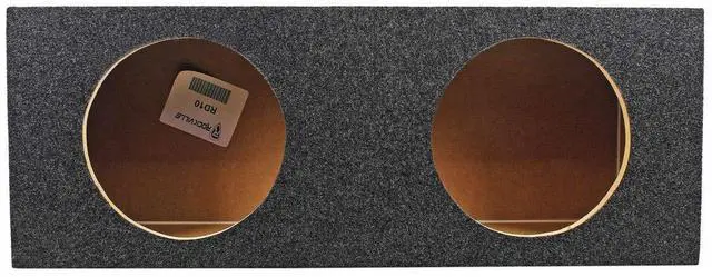 Alt view image 2 of 6 - RD10 Dual 10" 1.0 cu.ft. 3/4" MDF Sealed Subwoofer Enclosure | Sub Box, Made in USA, Car Audio, Gold Spring-Loaded Terminals, 10" Mounting Depth, Carpeted Finish