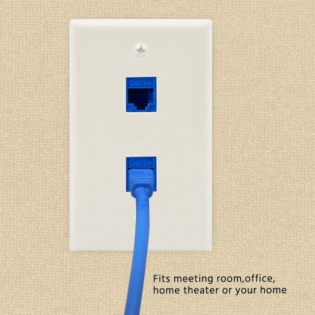 Alt view image 4 of 4 - 2 Port Keystone Jack Wall Plate with Smooth Face (50-Pack, White)