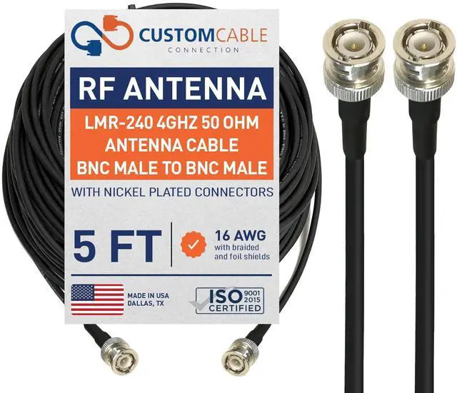 Main image of 5 Foot BNC Male to BNC Male Times Microwave LMR-240 Ultraflex 4Ghz 50 Ohm Antenna Cable