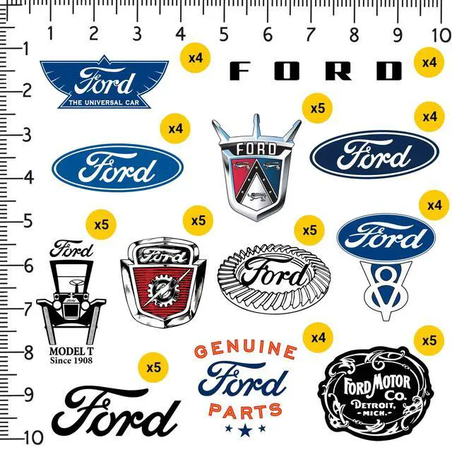 Alt view image 2 of 6 - Ford Branding 100 Vinyl Stickers Waterproof Die-Cut Decals Laptop Scrapbook