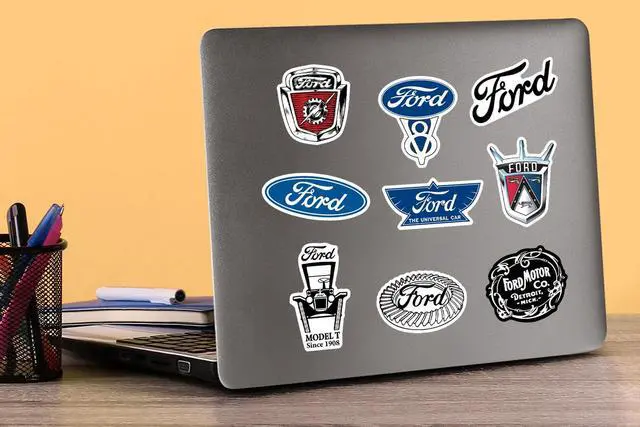 Alt view image 3 of 6 - Ford Branding 100 Vinyl Stickers Waterproof Die-Cut Decals Laptop Scrapbook