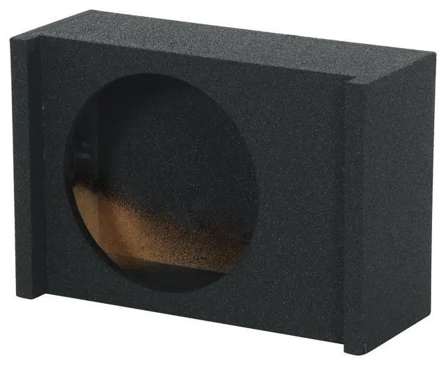 Alt view image 3 of 4 - RQT12 12" Shallow Sealed Bedliner Car/Truck Sub Box Enclosure | Made in USA, 3/4" MDF, Sprayed Bedliner Finish, Downfiring Design, 0.65 Cu.Ft., Fits Pickup Trucks, 5.75" Mounting Depth