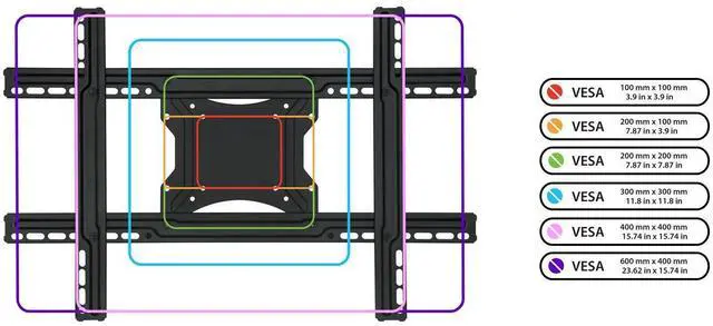 Alt view image 7 of 7 - Full Motion TV Wall Mount Bracket, 32-70", 100 lbs | Tilt, swivel, extend and compress for LCD LED plasma flat screens, VESA compatible up to 600x400