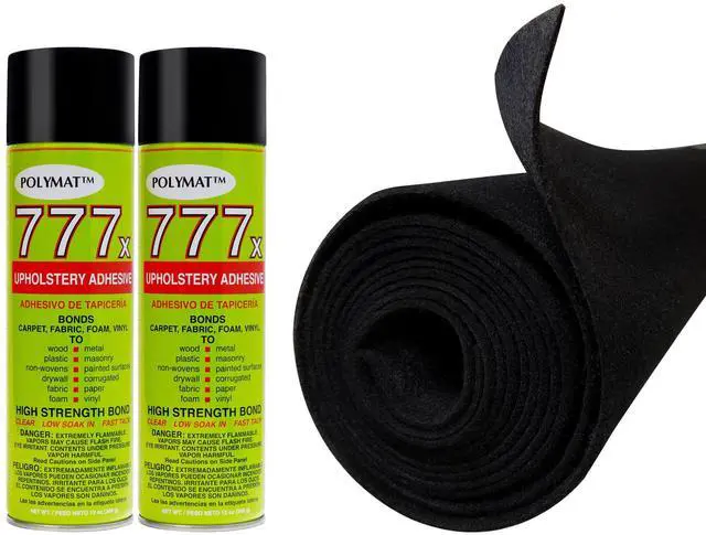 Main image of 12FT x 3.75FT Black Series 35 Carpet ROLL + 2 CANS of 777 Glue for Speaker woofer Box Backed Carpet