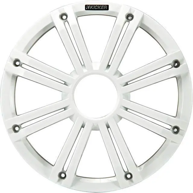 Alt view image 5 of 6 - KMG12 12-Inch (30cm) Grille for KM12 and KMF12 Subwoofer, LED, White | Built-In Accent Lighting, Protects the Woofer Cone Dockside, Fresh Factory Look on Open Decks, Great for Boat Speaker Setups