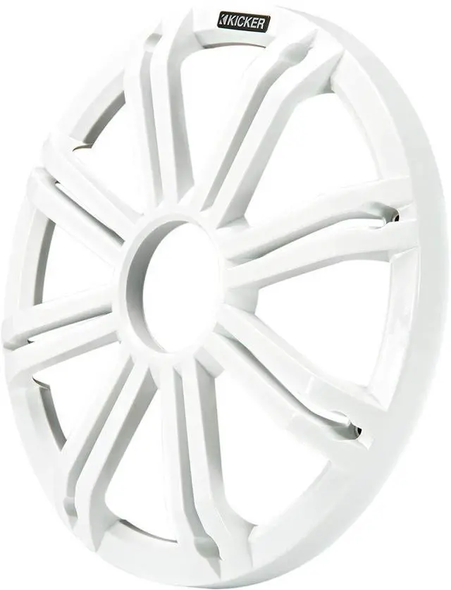 Alt view image 6 of 6 - KMG12 12-Inch (30cm) Grille for KM12 and KMF12 Subwoofer, LED, White | Built-In Accent Lighting, Protects the Woofer Cone Dockside, Fresh Factory Look on Open Decks, Great for Boat Speaker Setups