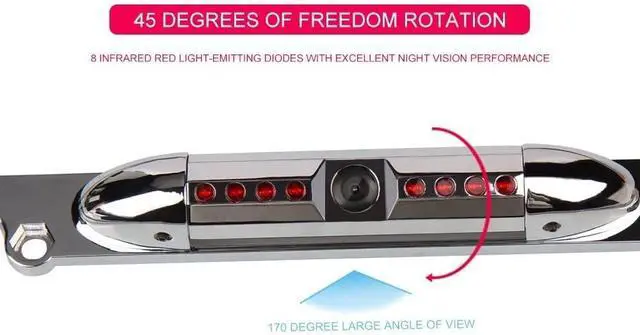 Alt view image 3 of 7 - Backup License Plate HD Camera Night Vision 8 IR LED Wide Rear View Waterproof Compatible with Car Radio Sony XAV-AX150 XAV-9500ES XAV-AX3200 XAV-AX3250 XAV-AX5000 XAV-AX5600 XAV-AX7000