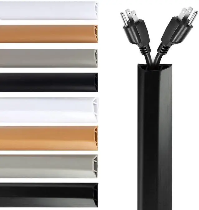 Main image of TV Cord Hider Cable Protector - Strong Self Adhesive Wall Cord Cover Cable Hider - Low Profile Cable Management Wall Cord Concealer Cable Raceway