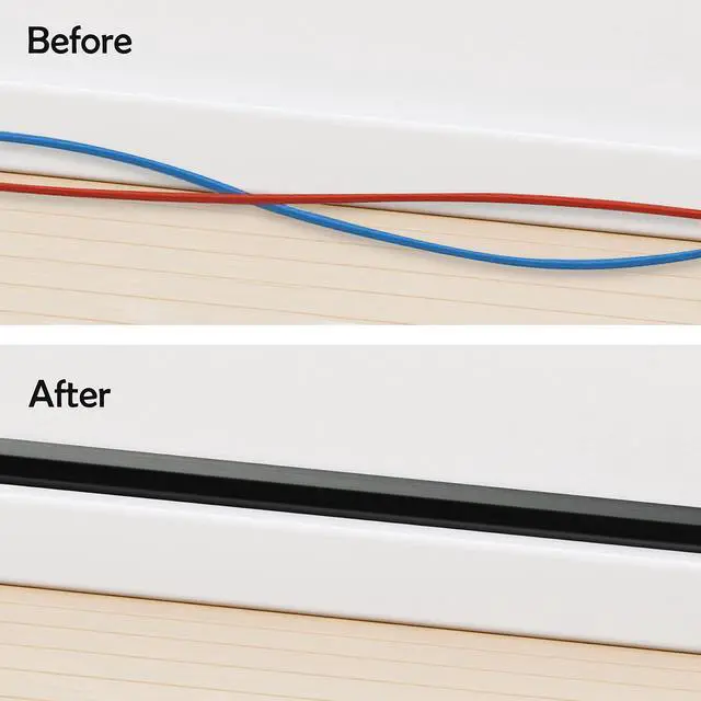Alt view image 5 of 14 - TV Cord Hider Cable Protector - Strong Self Adhesive Wall Cord Cover Cable Hider - Low Profile Cable Management Wall Cord Concealer Cable Raceway