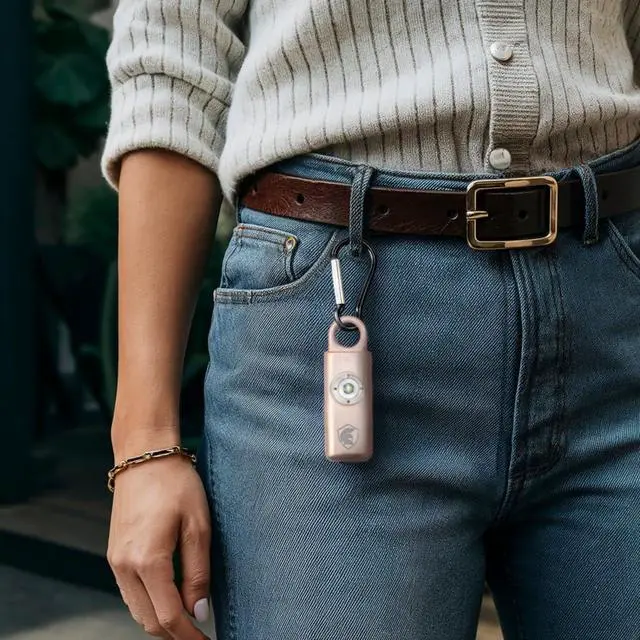 Alt view image 2 of 3 - The Original Personal Safety Alarm for Women - Loud Siren, Strobe Light and Key Chain 2.0 Version (Rose Gold)