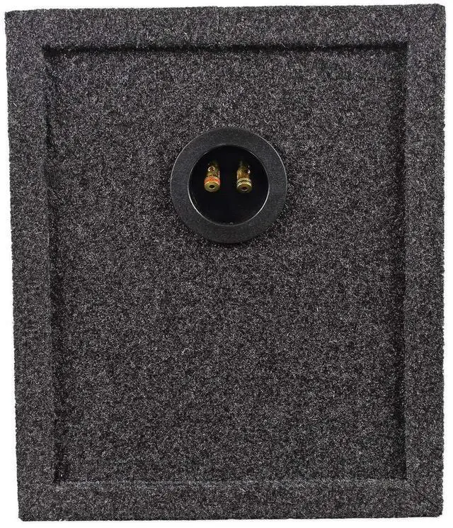 Alt view image 5 of 6 - RD10 Dual 10" 1.0 cu.ft. 3/4" MDF Sealed Subwoofer Enclosure | Sub Box, Made in USA, Car Audio, Gold Spring-Loaded Terminals, 10" Mounting Depth, Carpeted Finish