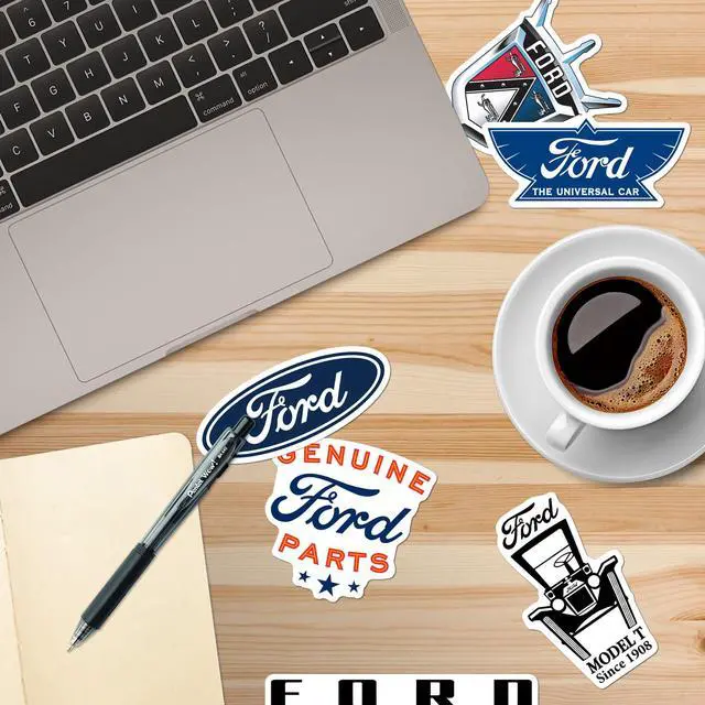 Alt view image 5 of 6 - Ford Branding 100 Vinyl Stickers Waterproof Die-Cut Decals Laptop Scrapbook