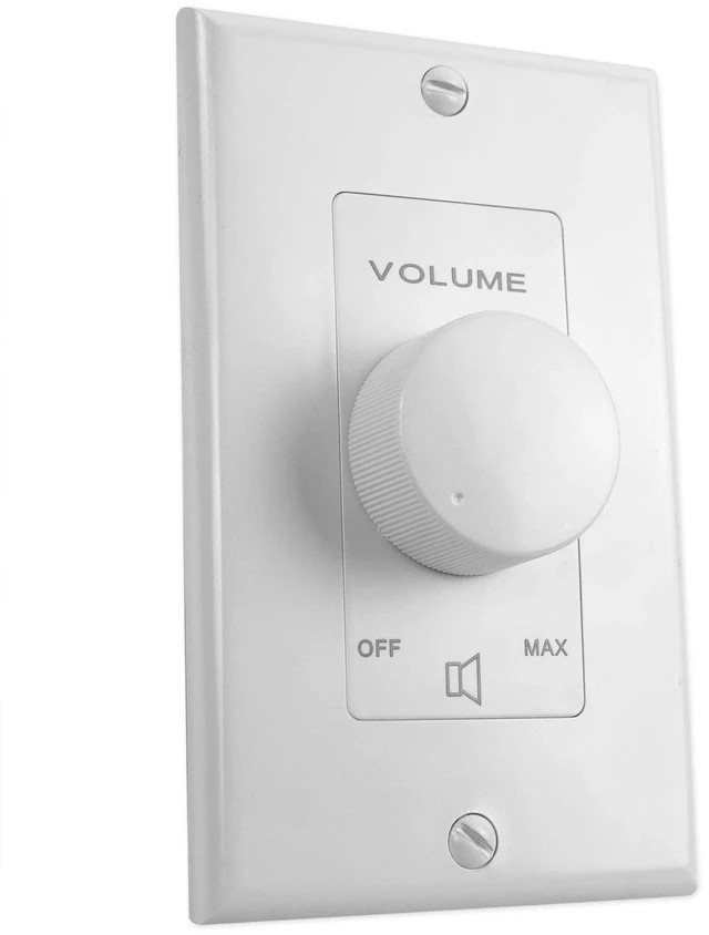 Main image of VOL7035 White 35W 70V/100V Wall Volume Controller, 1-Gang 11-Step Attenuation, 100V Compatible, Euro-Block Connectors, 30dB Range, ABS Frame, Dust Protected, Compact, 16-24 AWG Input
