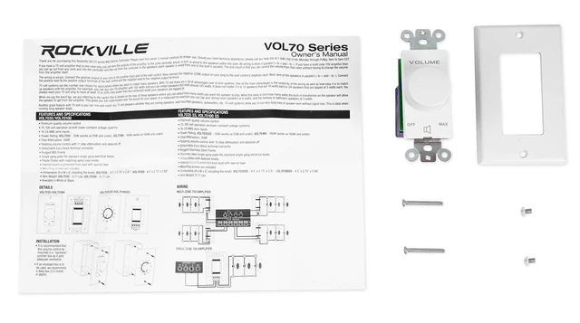Alt view image 6 of 7 - VOL7035 White 35W 70V/100V Wall Volume Controller, 1-Gang 11-Step Attenuation, 100V Compatible, Euro-Block Connectors, 30dB Range, ABS Frame, Dust Protected, Compact, 16-24 AWG Input