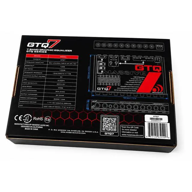 Alt view image 4 of 6 - GTQ7 | 7-Band Car Audio Graphic Equalizer in-Dash 7V Line Driver, Adjustable Subwoofer Crossover, Dual RCA Inputs, High/Low Fader Control for Precision Sound Tuning