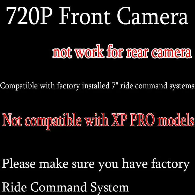 Alt view image 2 of 6 - 720P Front Camera Compatible with Polaris Factory Installed 7" Ride Command Systems (Not Compatible with XP PRO Models)