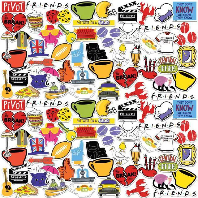 Main image of Friends Iconic 100 Vinyl Stickers Waterproof Die-Cut Decals Laptop Car