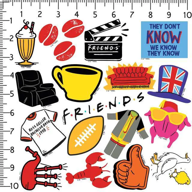 Alt view image 2 of 6 - Friends Iconic 100 Vinyl Stickers Waterproof Die-Cut Decals Laptop Car