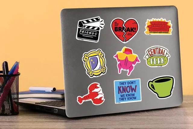 Alt view image 5 of 6 - Friends Iconic 100 Vinyl Stickers Waterproof Die-Cut Decals Laptop Car