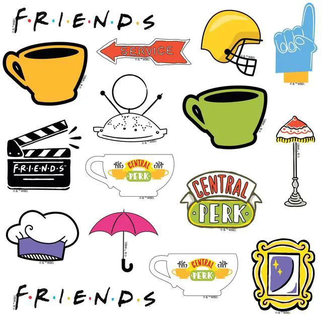 Alt view image 3 of 6 - Friends Iconic 100 Vinyl Stickers Waterproof Die-Cut Decals Laptop Car
