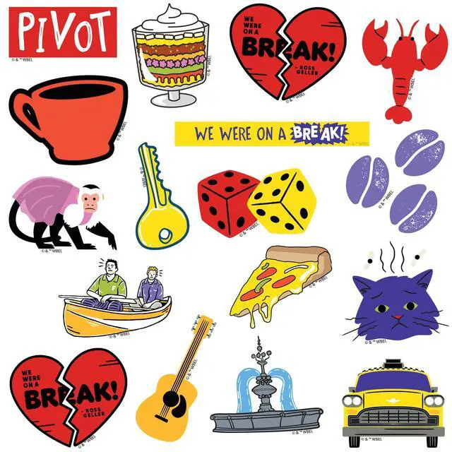 Alt view image 4 of 6 - Friends Iconic 100 Vinyl Stickers Waterproof Die-Cut Decals Laptop Car