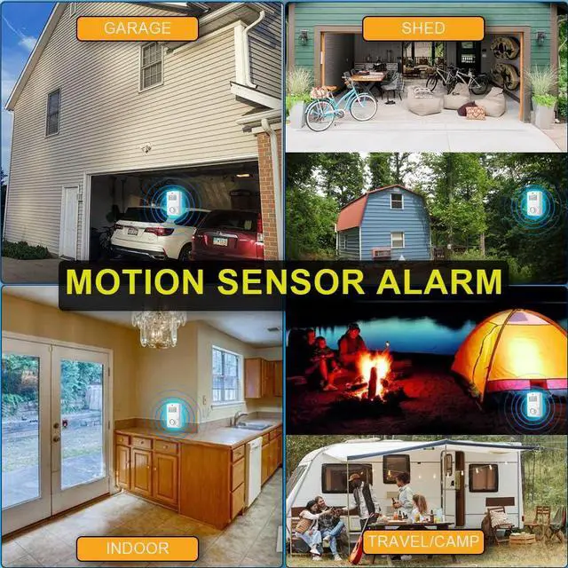 Alt view image 7 of 7 - 135dB Freestanding Keypad Motion Sensor Intruder Burglar Alarm for Indoor Home Security. Portable Battery Operated Alert for Travel, Camp. Cordless Loud Sound PIR Motion Detector Garage Shed Siren