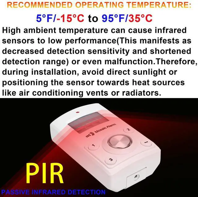 Alt view image 6 of 7 - 135dB Freestanding Keypad Motion Sensor Intruder Burglar Alarm for Indoor Home Security. Portable Battery Operated Alert for Travel, Camp. Cordless Loud Sound PIR Motion Detector Garage Shed Siren