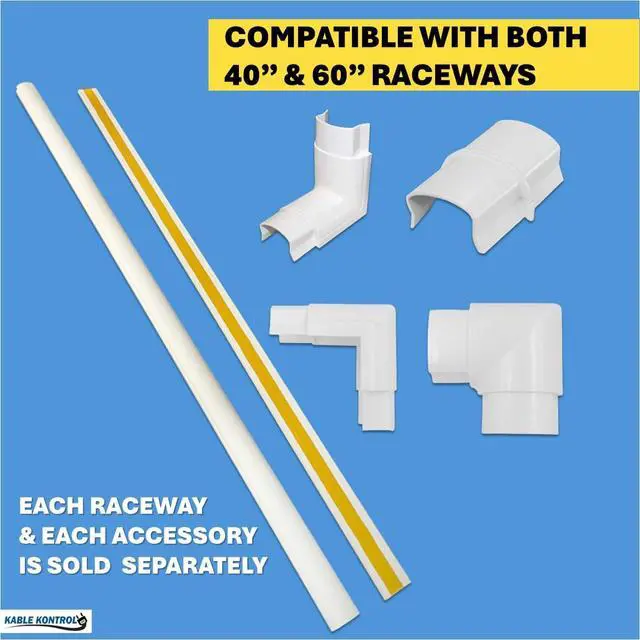 Alt view image 5 of 7 - Outside Elbow Joint for Half Round Cord Hider, Outdoor Cable Cover Cable Raceway with Adhesive Back 1.2in W x 0.50in H