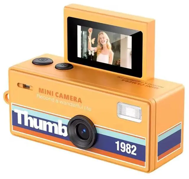 Main image of Mini Keychain Digital Camera with Flip Display and Built-in Flash (Orange)