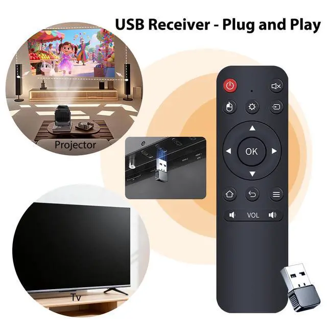 Alt view image 2 of 6 - Universal USB Remote Control, Plug & Play Media Remote for PC, Laptop, Smart TV, Windows, Mac, HTPC, PowerPoint Presentation, Music & Video Playback